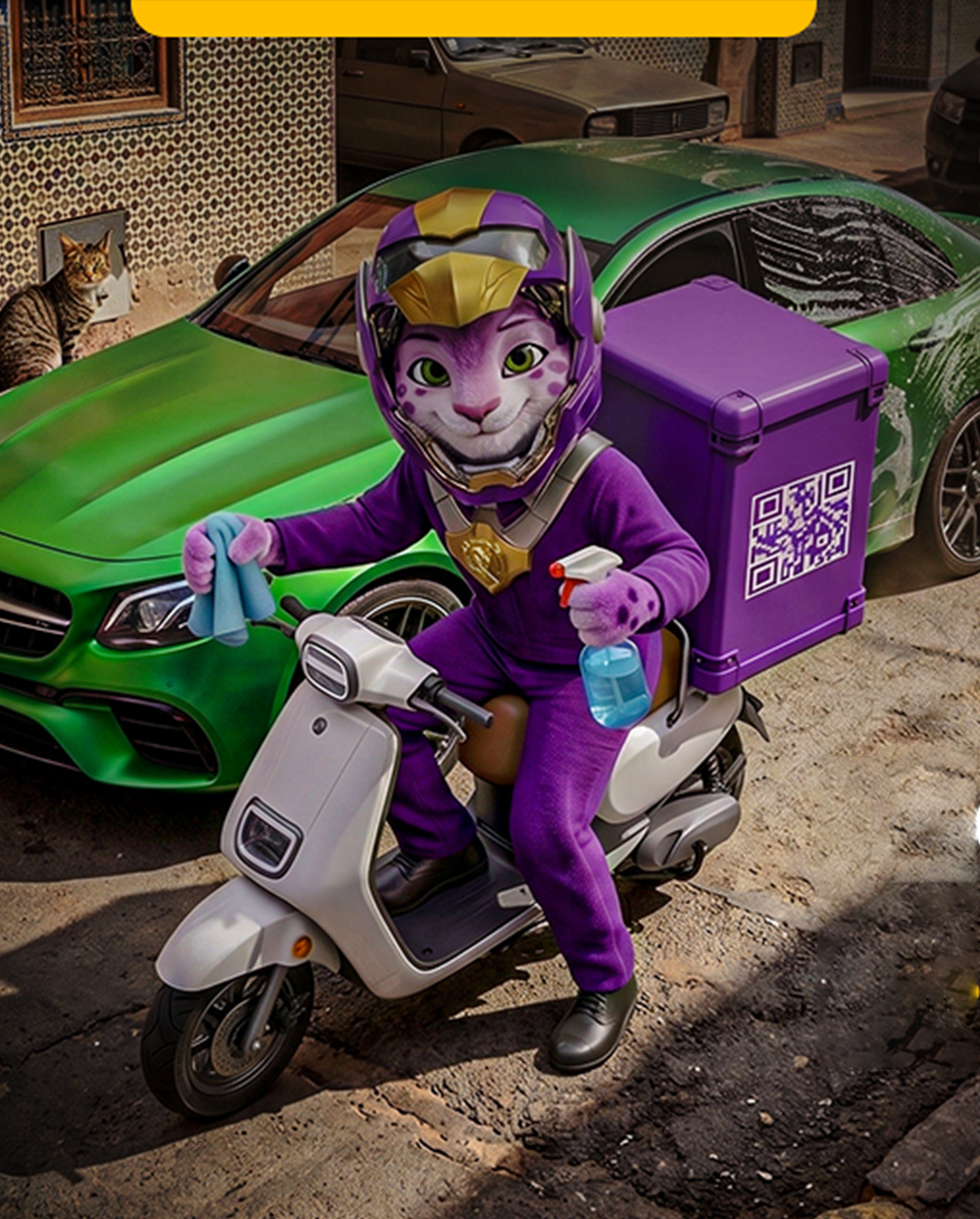 Naqiago — eco-friendly waterless car wash, hero brand image